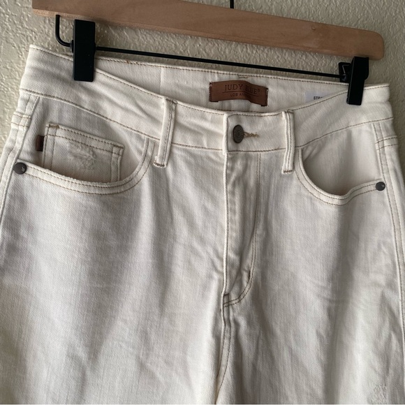 JUDY BLUE MASIE HIGH RISE STRAIGHT ECRU - Picture 5 of 14